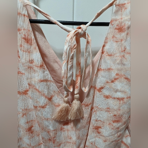 Isabel Maternity Sleeveless Dress Size Small Mauve And Peach. Elastic Waist - Picture 4 of 5